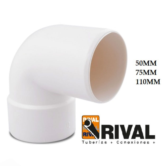 CODO RIVAL PVC DESAGUE 50MM X 90